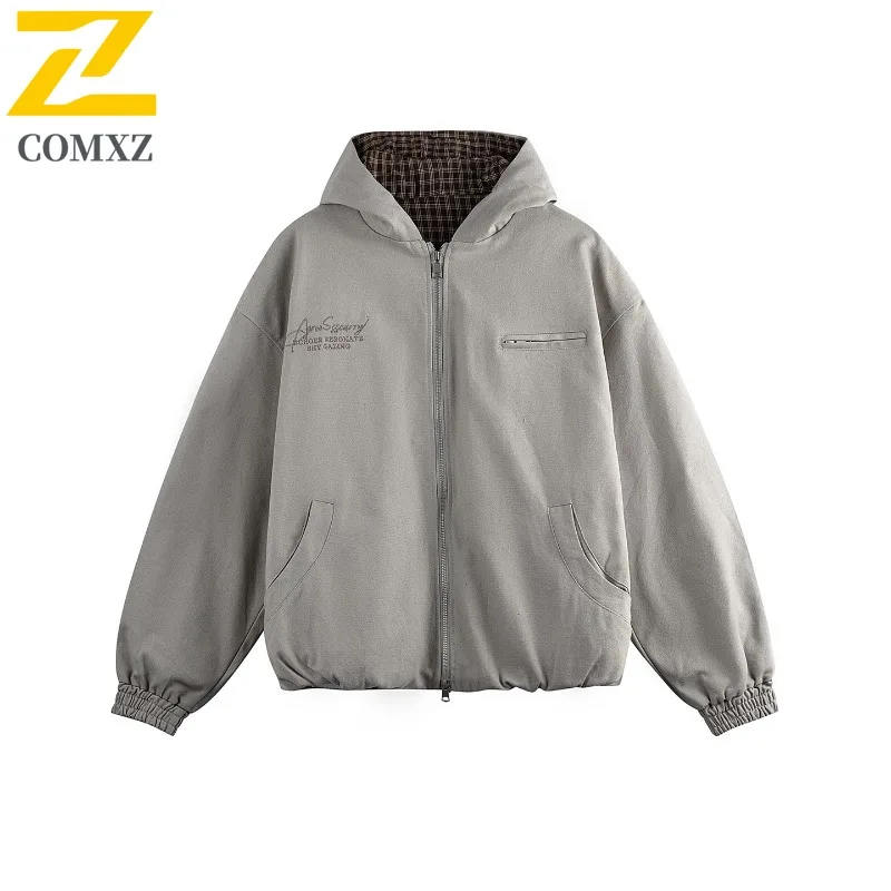 

COMXZ Premium Mens Jacket 2025 Casual Hooded Mountaineering Lightweight Coat Street Style Windproof Autumn Motorcycle Jacket