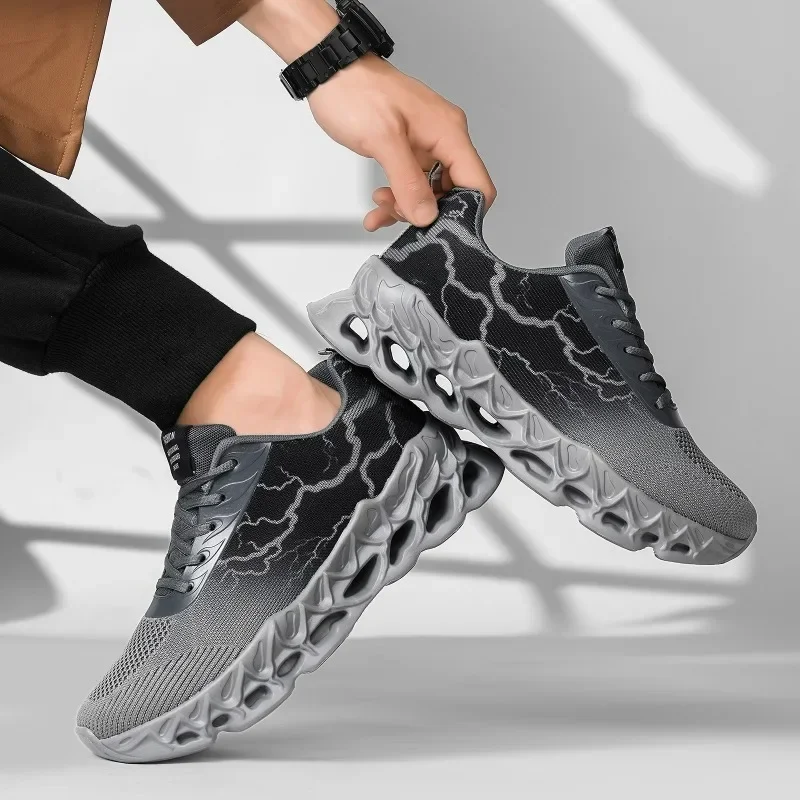 

YRZL Men Running Lightweight Athletic Sports Shoes Breathable Mesh Walking Shoes Non Slip Comfortable Soft Sole Sneakers for Men