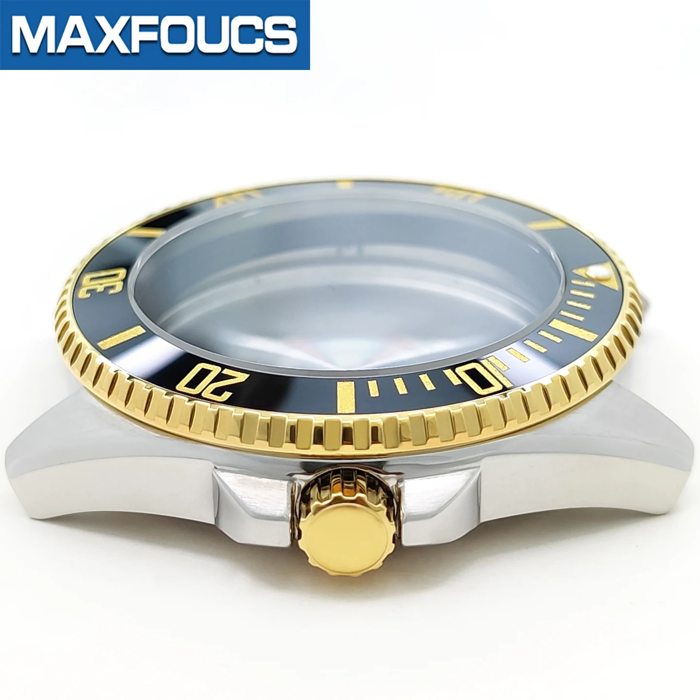 MDV-106 Gehäuse MOD Swordfish Stahl-Uhrengehäuse 3-Uhr-Position Glänzende/Gebürstete Lünette Eingesetzte Krone Gehäuseboden Saphirglas Kundenspezifisches Teil – Detail 5