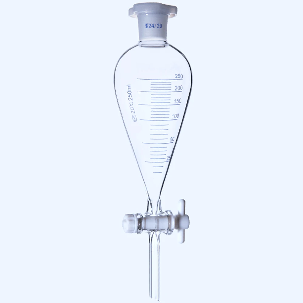 60 125 250 500 1000 2000ml Graduated Pear-shaped Separation Funnel Dropping With Stopper Labrotary Glassware Chemical Experiment