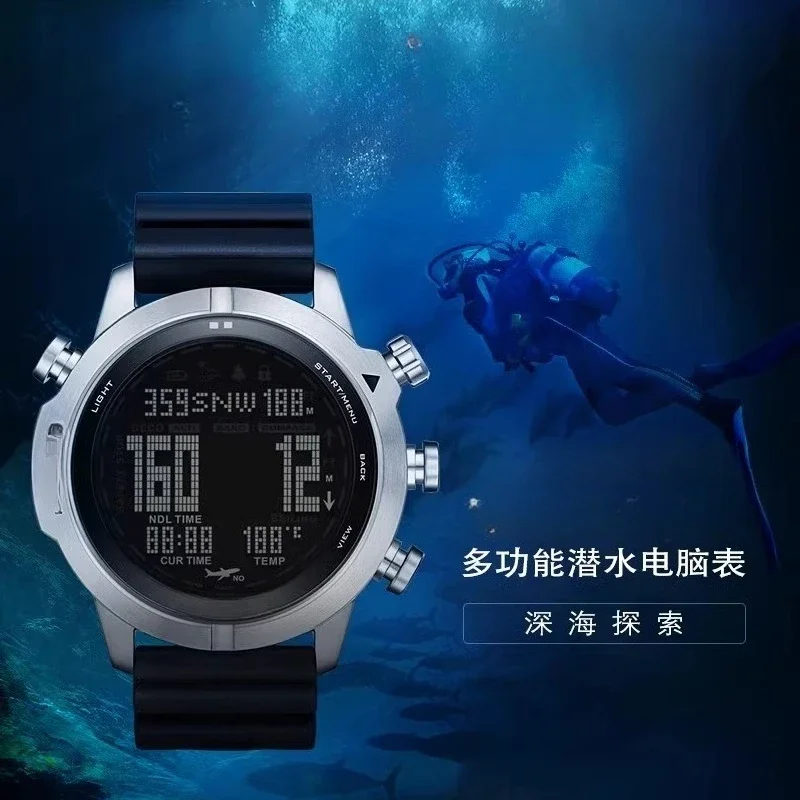 Swimming and diving computer watch, waterproof scuba altitude barometer, outdoor sports watch