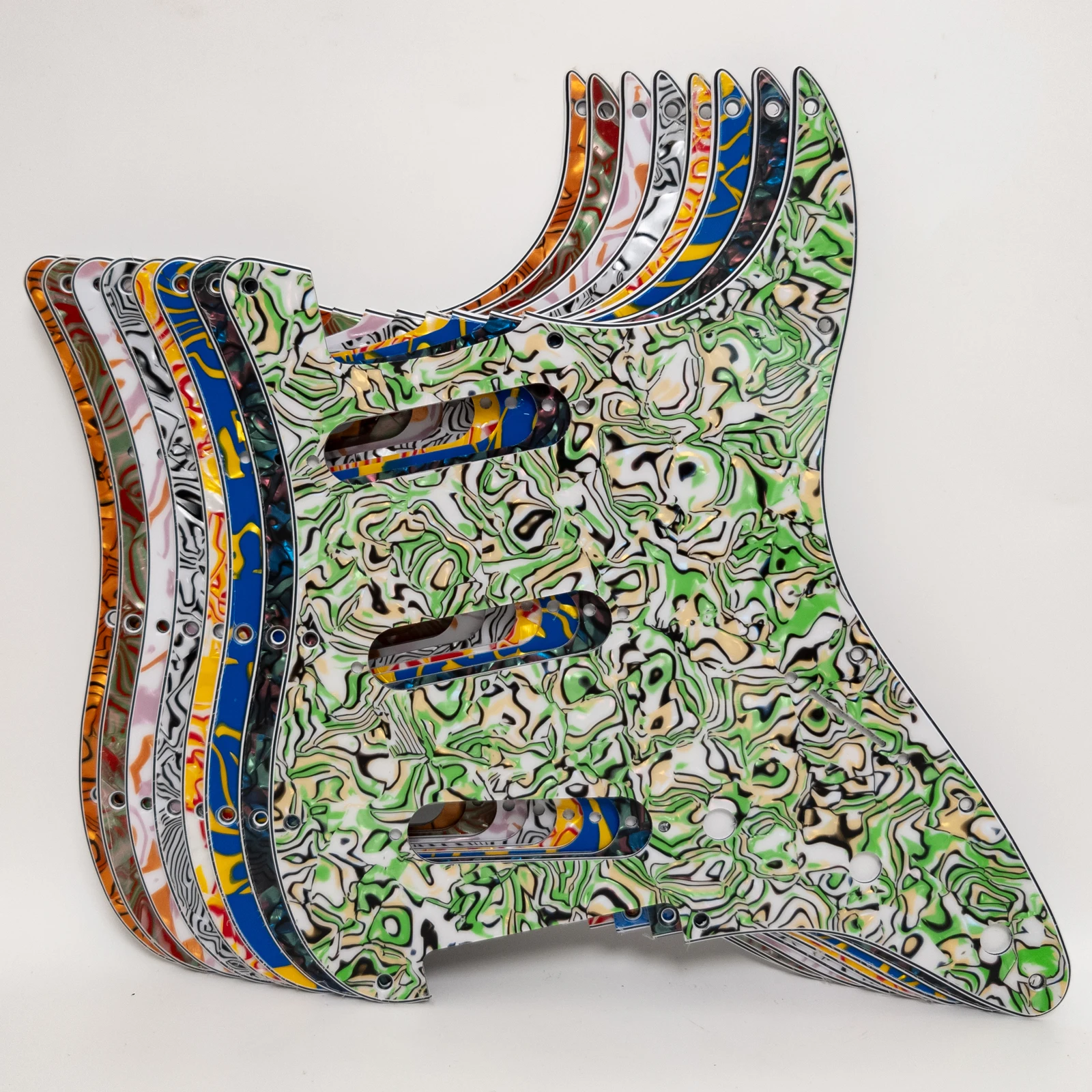 

Гитарная накладка SSS, 11-луночная гитарная пластина, цветные корпуса для замены деталей электрогитары в стиле ST