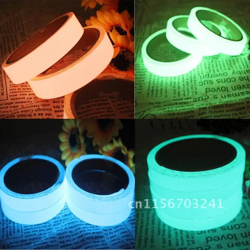 Luminous Tape Self Adhesive Fluorescence 2.5cm*10m/Roll Stage Stair Line Position Decoration Security Home Warning Tape Sticker