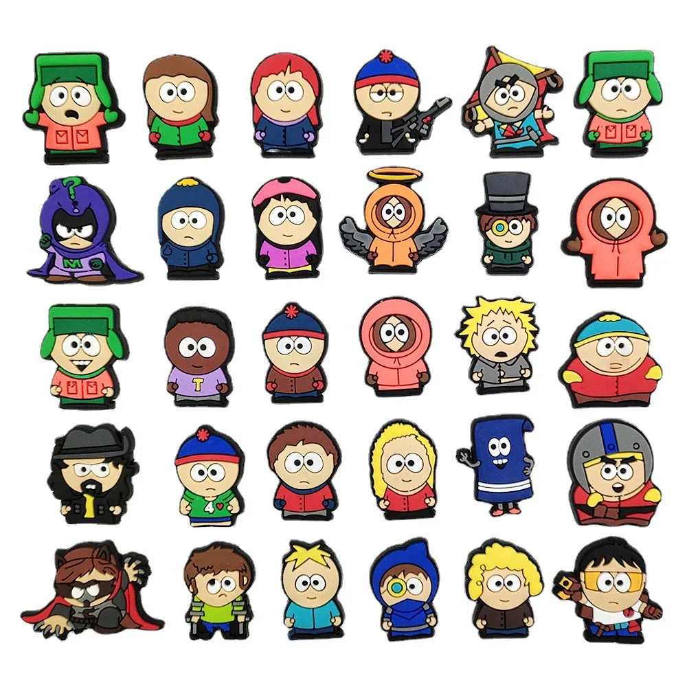 Аксессуары для обуви из ПВХ серии South Park: украшения, подвески для Crocs, модные игрушки в стиле Y2K, аниме-фигурки