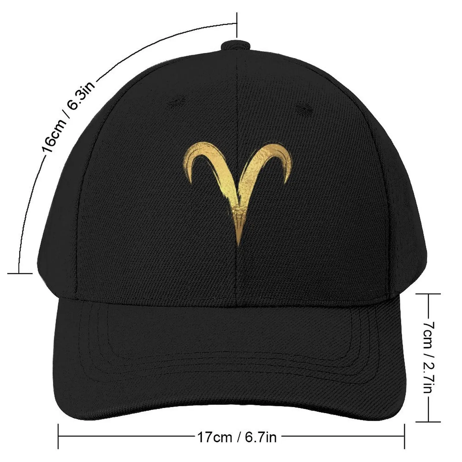 Aries Zodiac sign in GoldCap Baseball Cap Golf Wear western Hat Beach Bag Brand Man cap Men Golf Wear Women's