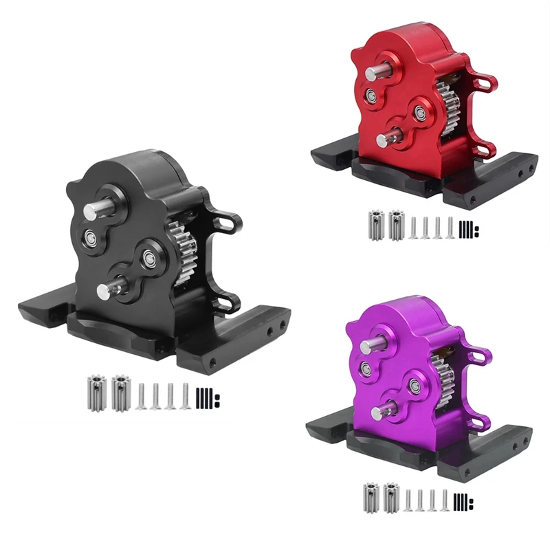 Aluminium Dubbele Transmissie Graaft Overdrive Versnellingsbak Voor 1/10 Rc Crawler Auto Lcg Scx10 Upgrade Onderdelen