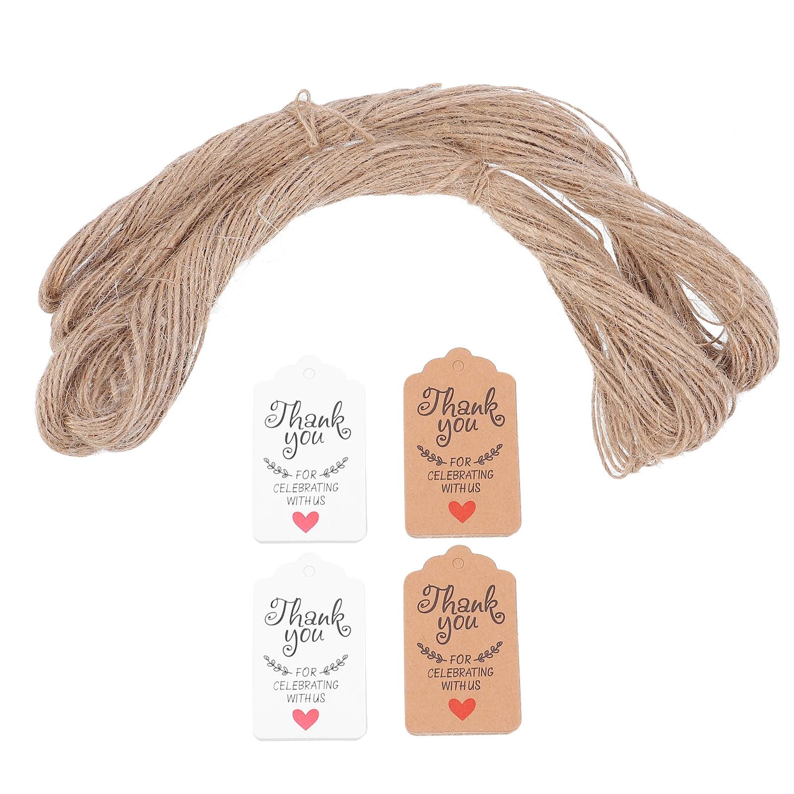 

200 Pcs Paper Wedding Tags Decoration Cake Decorations Hemp Rope Biscuit Label for
