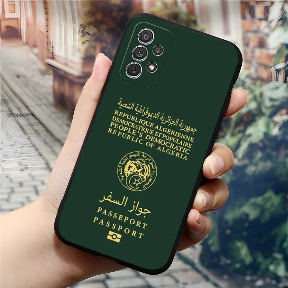 Algeria Passport Phone Case For Samsung Galaxy S24 S23 S26 S22 S25 S20 A16 S21 Ultra Fe Plus A54 A24 A53 Coque