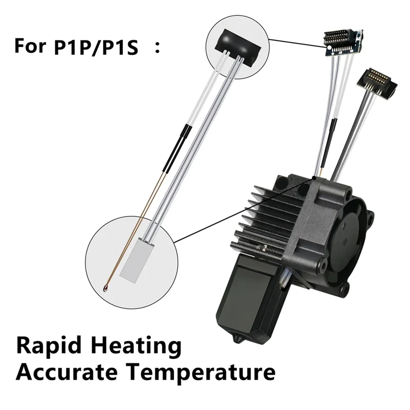

Полный бамбуковый лабораторный блок P1P P1S Hotend с вентилятором 2.0, обновленное сопло, предназначенное для Bambu Lab P1 Carbon