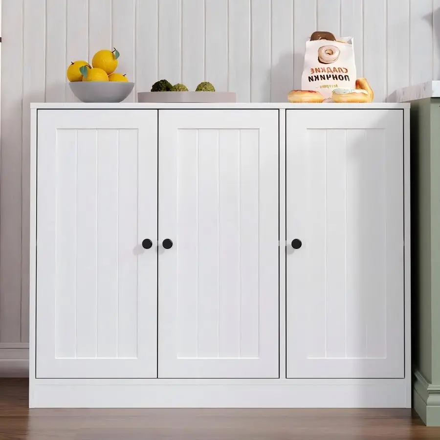 

Кухонный шкаф-буфет с 3 дверцами и регулируемой полкой, в деревенском стиле, для хранения и кофейной зоны