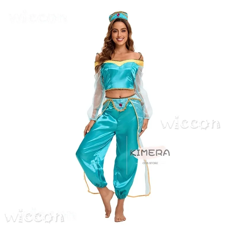 

a7d@1000 Nights Anime Movie Fairytale Princesses Cosplay Wig Jasmi Costume Arab Outfits Dance Halloween Fancy Party Women Rolepl