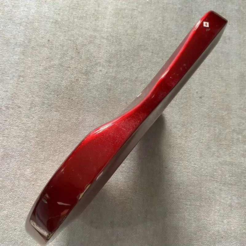 HB038 Metallic Red Color Paints and Wood Damages Unfinished Guitar Body Right Hand for Custom Order Replace and DIY Use