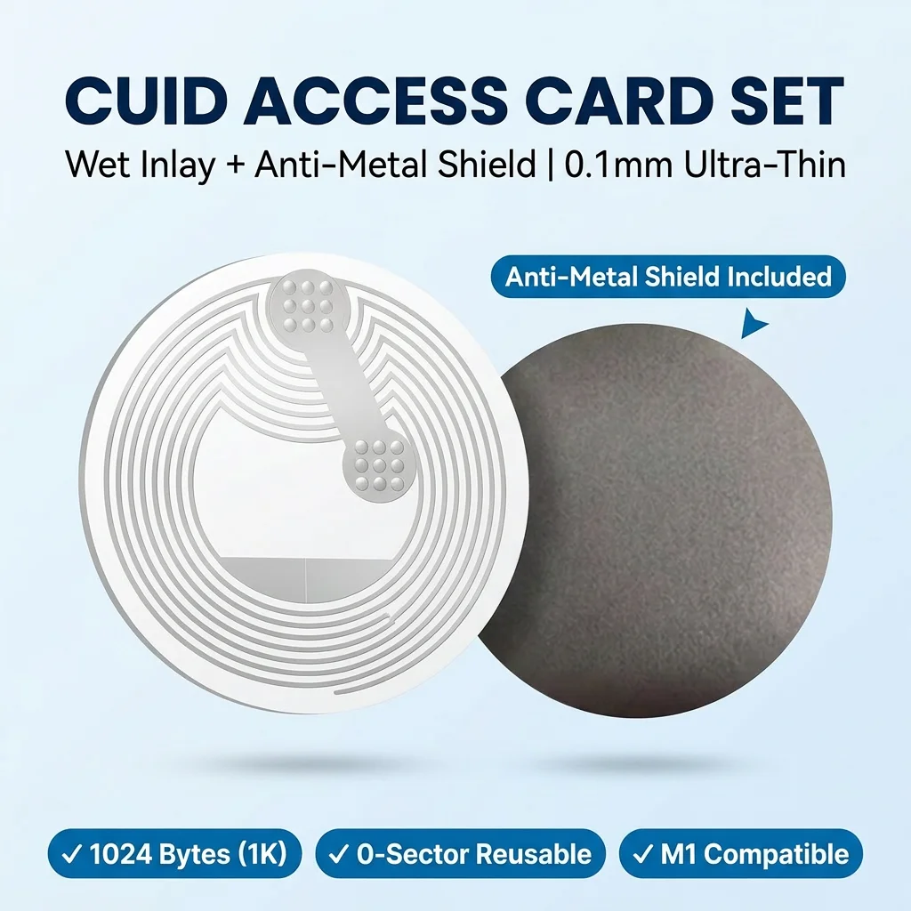 CUID Rewritable RFID Tag 1K 13.56MHz Block 0 UID Changeable NFC Sticker S50 Compatible for Door Access Android MCT App