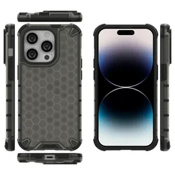 Honeycomb Shockproof for IPhone 15 Pro Max 14 Plus 13 12 11 Pro Max Mini Plus XS X XR 7 8 SE 4G 5G Translucent Protective Case