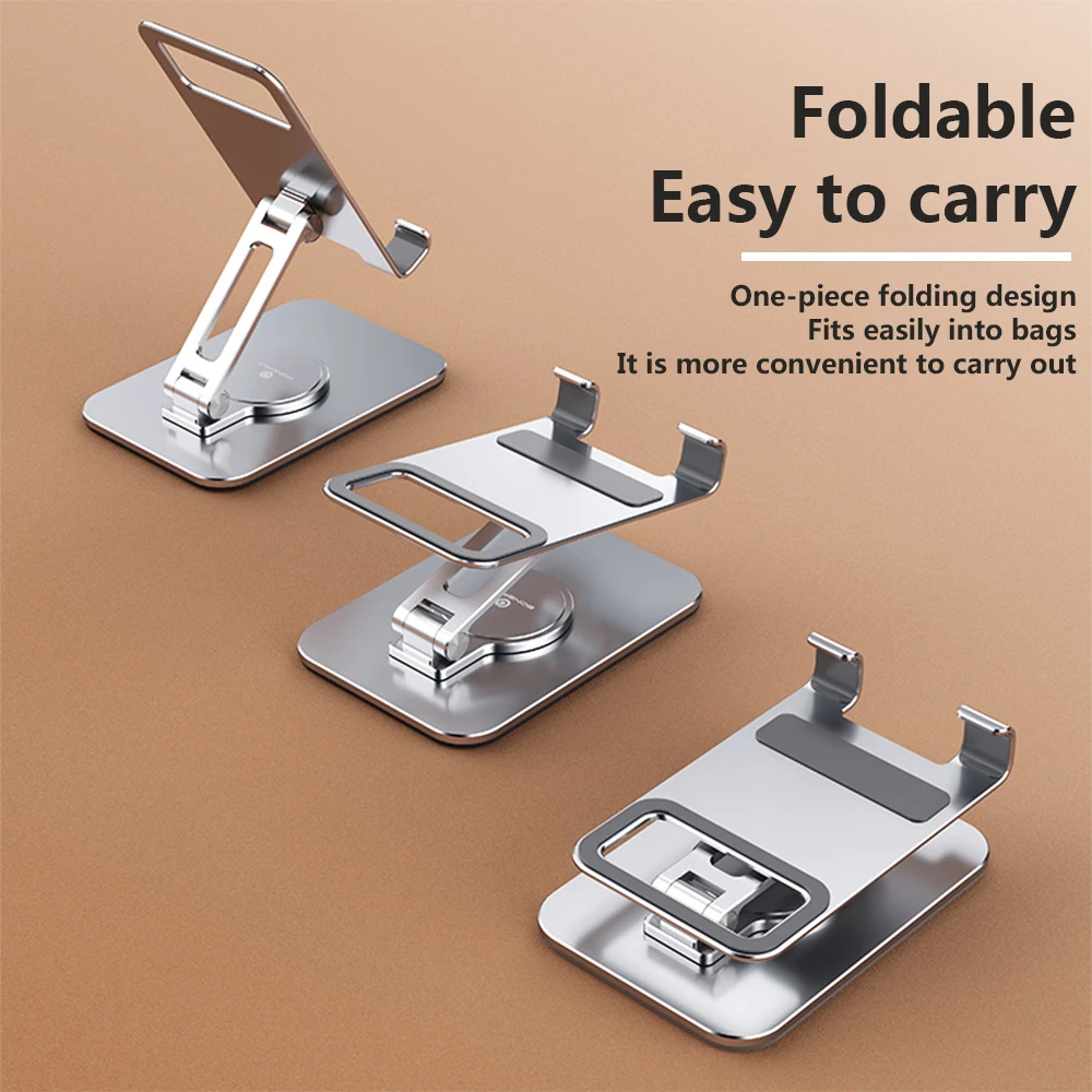 Aluminiowy, regulowany stojak na telefon komórkowy i tablet z stopu aluminium, obracany o 360 stopni. °   Obrotowy, przenośny metalowy uchwyt na tablet do iPad iPhone 17 — zdjęcie produktu 6