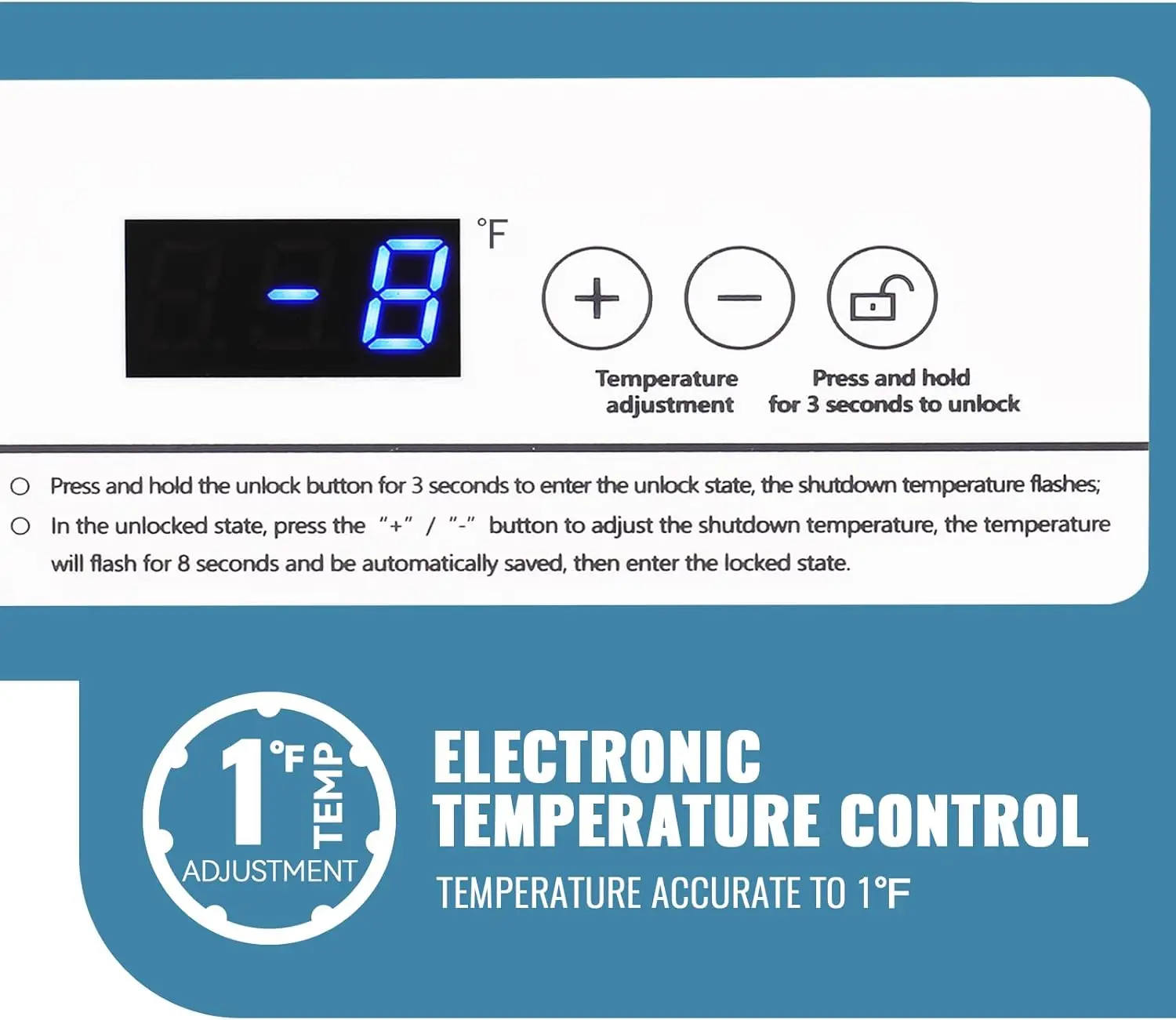 Freezer with Electronic Control 41℉ to -15 ℉Deep Freezer 4.0Cubic Feet Freestanding Small Freezers with 2Removable Stainle