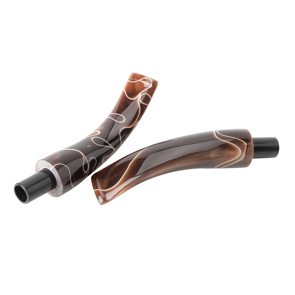 1pc tobacco pipe mouthpiece Brown acrylic pipe stem Curved or straight stem Tenon outer diameter 10.3mm Stem outer diameter 19mm