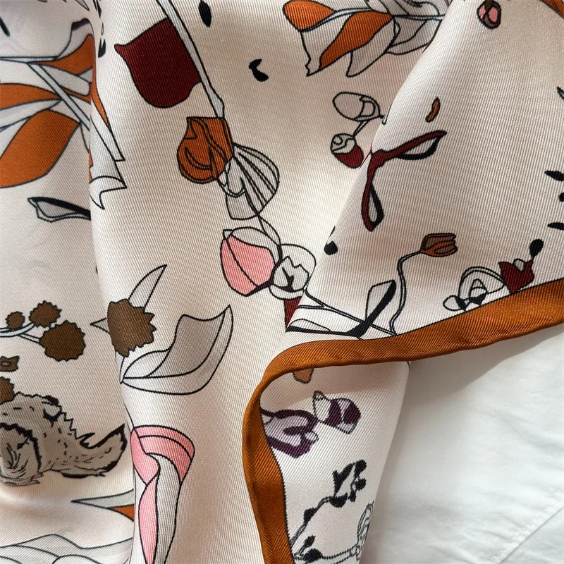 90 سنتيمتر وشاح حريري النساء ساحة عصابات Hems توالت شالات الملابس والاكسسوارات الشعر حزام حقيبة الديكور عيد الحب عاشق هدية