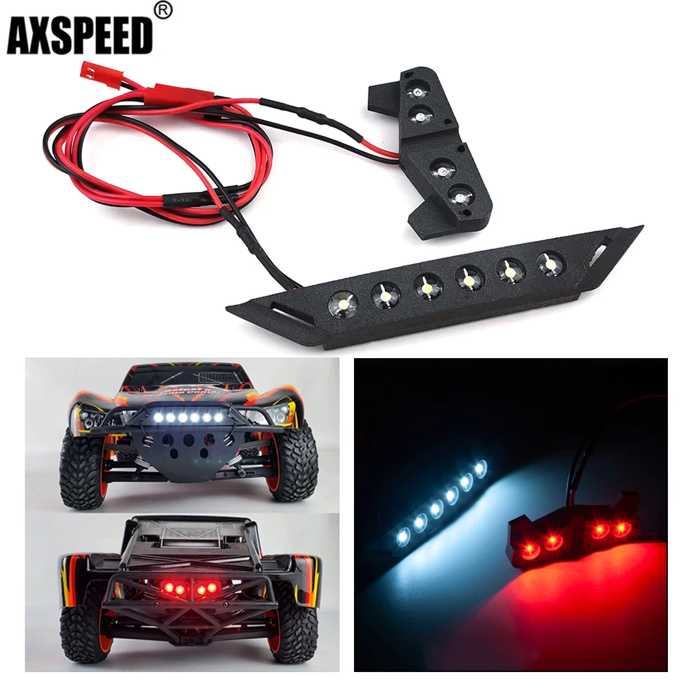 AXSPEED Przednie tylne światło LED Zestaw reflektorów tylnych do 1/10 SLASH 4x4 2wd VXL RC Crawler Car DIY Części dekoracyjne