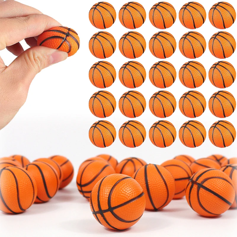 2/5/10pcs Mini Basketball Party Favors Squishy Mini Stress Ball Basketball Sports Bouncy Stress Balls School Reward Fidget Toys