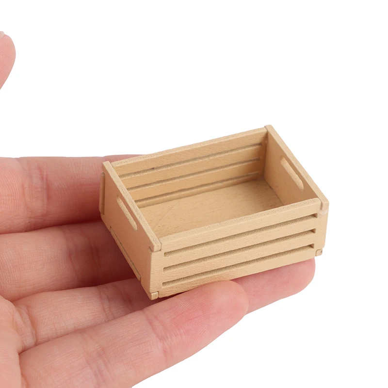 3Pcs/set Dollhouse Miniature Wooden Fruit Box Mini Simulation Fruit Frame Doll House Fruit Shop Decor Accessories