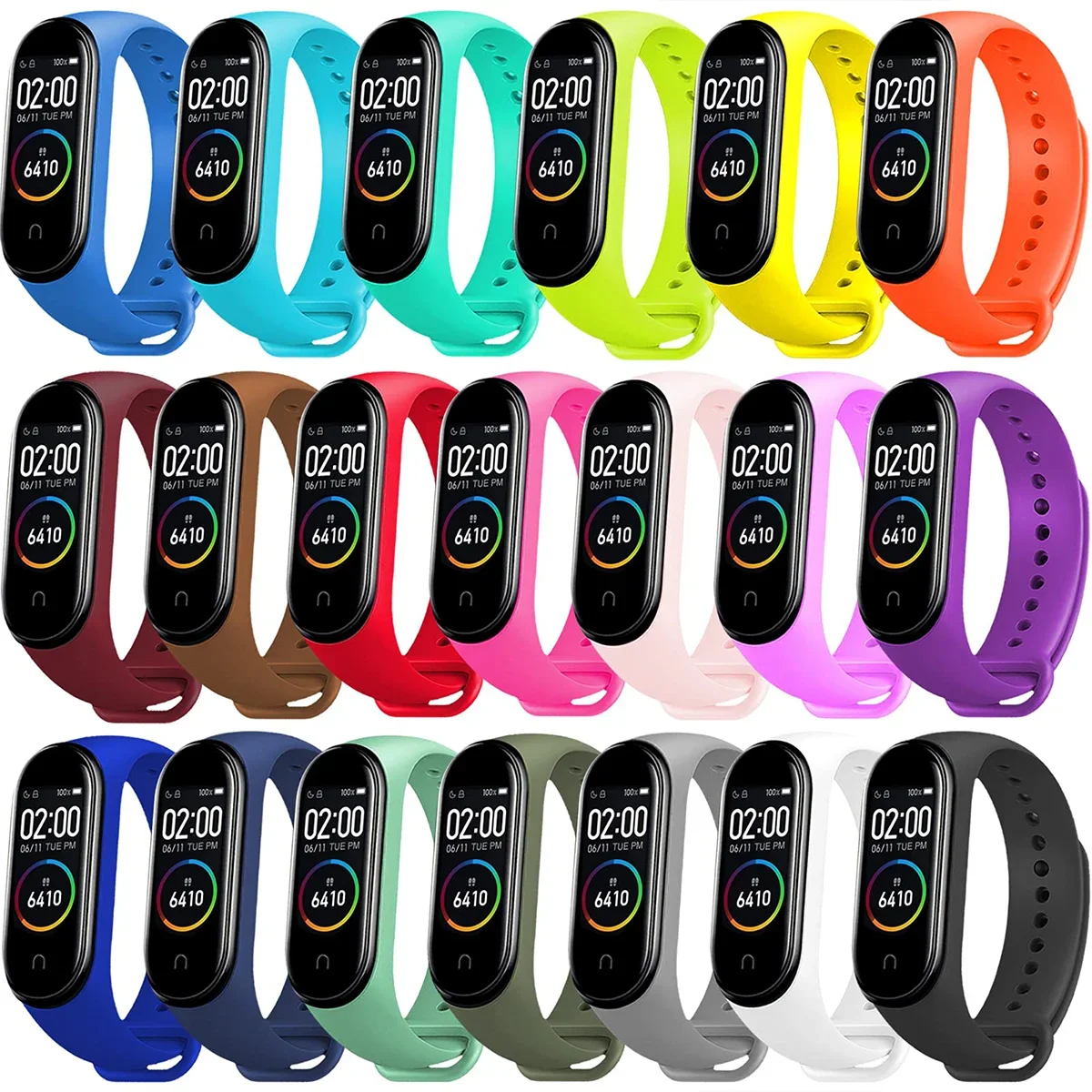 Sport Watch Strap for Xiaomi MiBand 7 6 8 Watchbands Miband 6 High quality Silicone Replacement bracelet mi band 7 6 3 4 5 bands