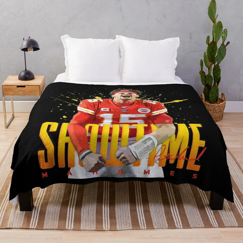 Patrick Mahomes Throw Blanket warm winter Cute Plaid anime Blankets