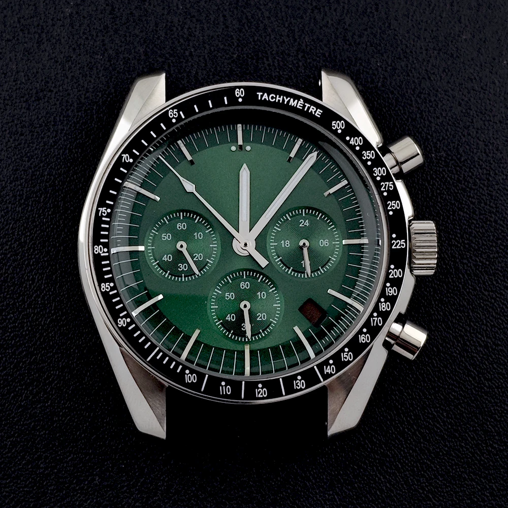 Cassa VK63 Cassa in acciaio inossidabile da 40 mm Cassa in vetro Aleck orologio da uomo quadrante con logo personalizzato Accessori per orologi con movimento VK63