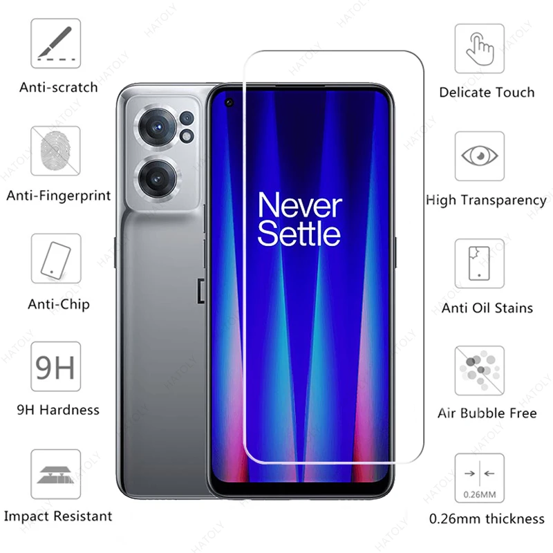 For Glass OnePlus Nord CE 2 5G Tempered Glass for OnePlus Nord CE 2 N200 N10 5G N100 Screen Protector Full Glue Camera Len Film