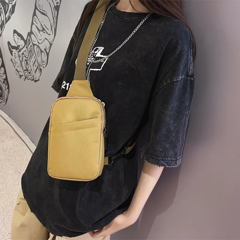 Chikage-Mini riñonera de ocio Simple para hombre y mujer, bolso cruzado informal deportivo de gran capacidad, bolso de hombro multifunción