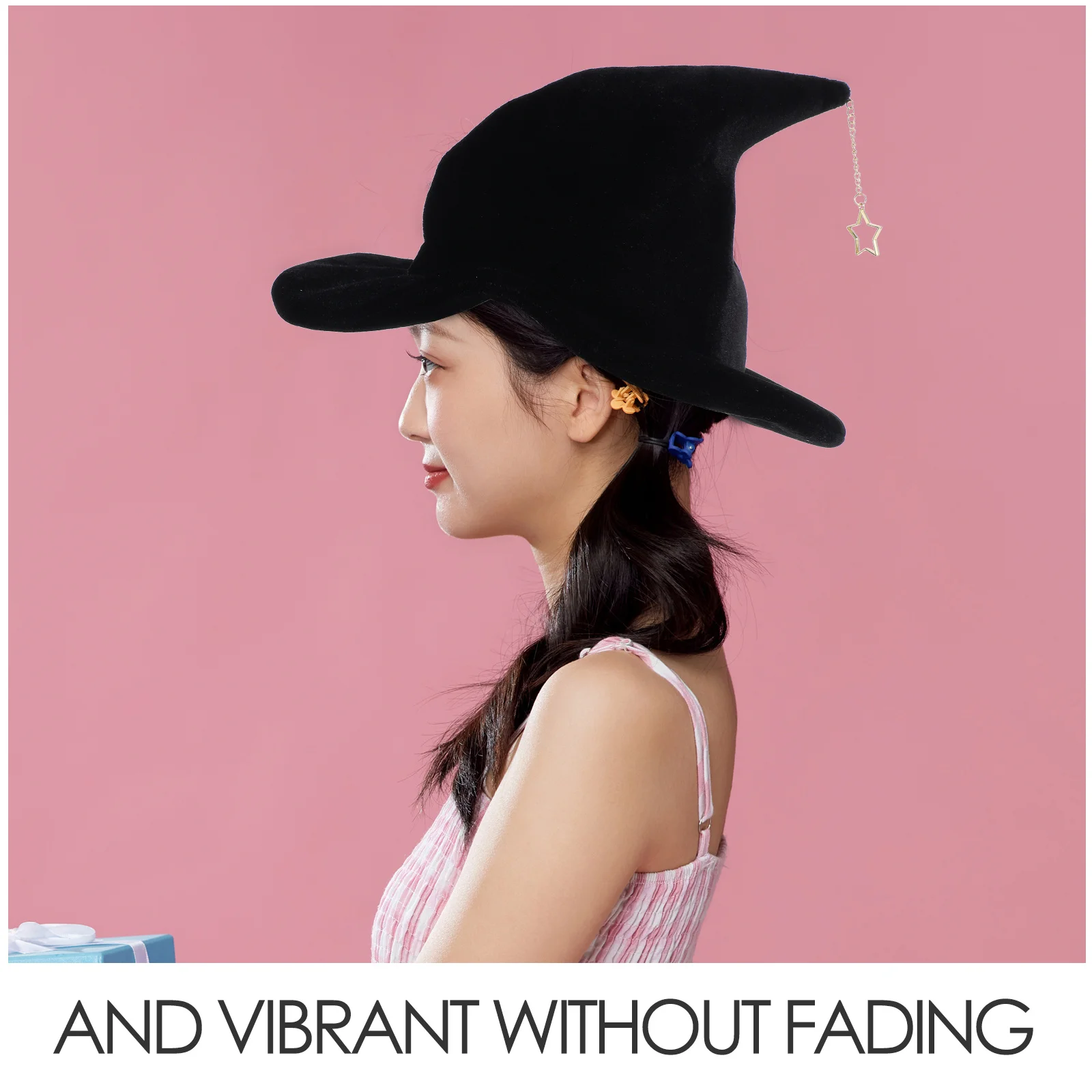 Halloween Witch Star Wizard Hat Cosplay Costume Accessory For Women Men Adult Party Stage Performance Prop Cosplay Wizard Cap