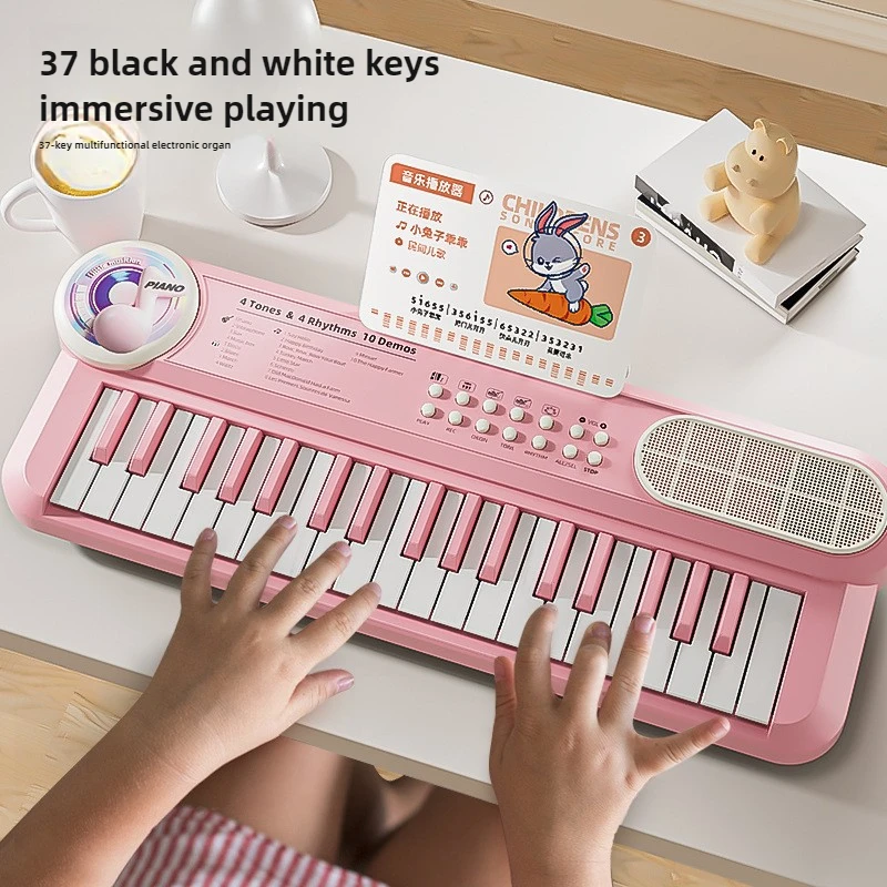 37-Tasten-Kinder elektronische Tastatur mit Mikrofon Baby Montessori pädagogisches Spielzeug Musikinstrument Kinder spielen Musik Klavier Spielzeug