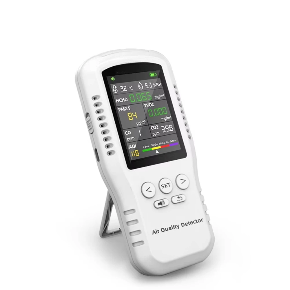 Latest portable carbon dioxide detector for temperature, wireless humidity, desktop indoors