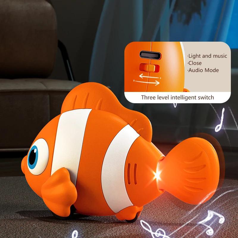 Robô eletrônico peixe rastejando para bebê em movimento dança brinquedo para animais de estimação menina jogo interativo desenvolvimento educação crianças presentes de 3 anos