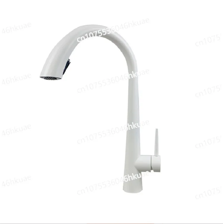 

Kitchen Pull-out Faucet Stainless Steel Telescopic Hot and Cold Modern Simple Sink Faucet Bathroom