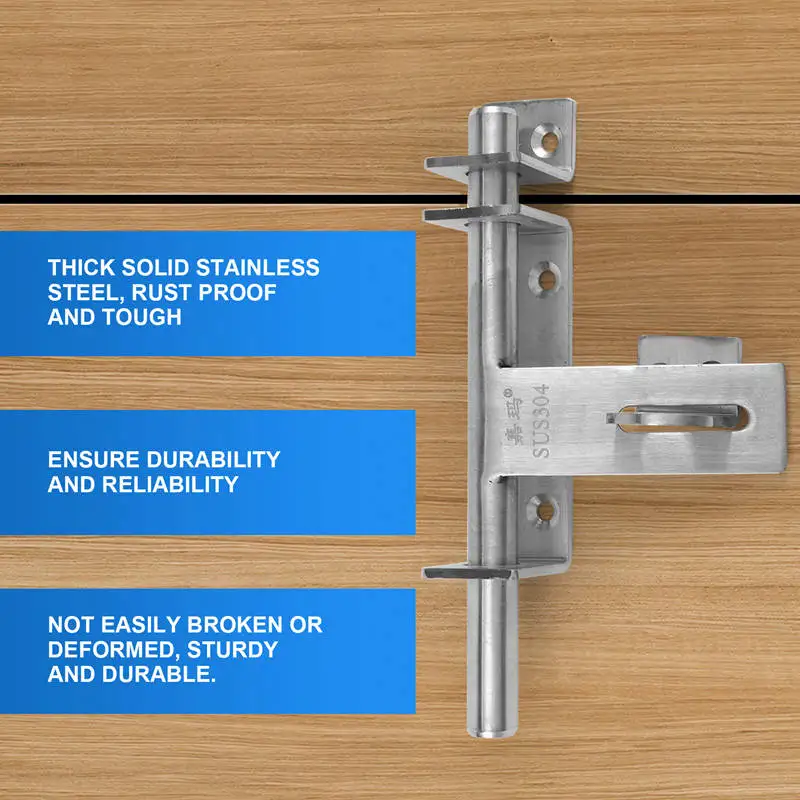 Болт из нержавеющей стали 304. Сверхмощные левые и правые болты. Раздвижной болт. Защелка дверного замка.