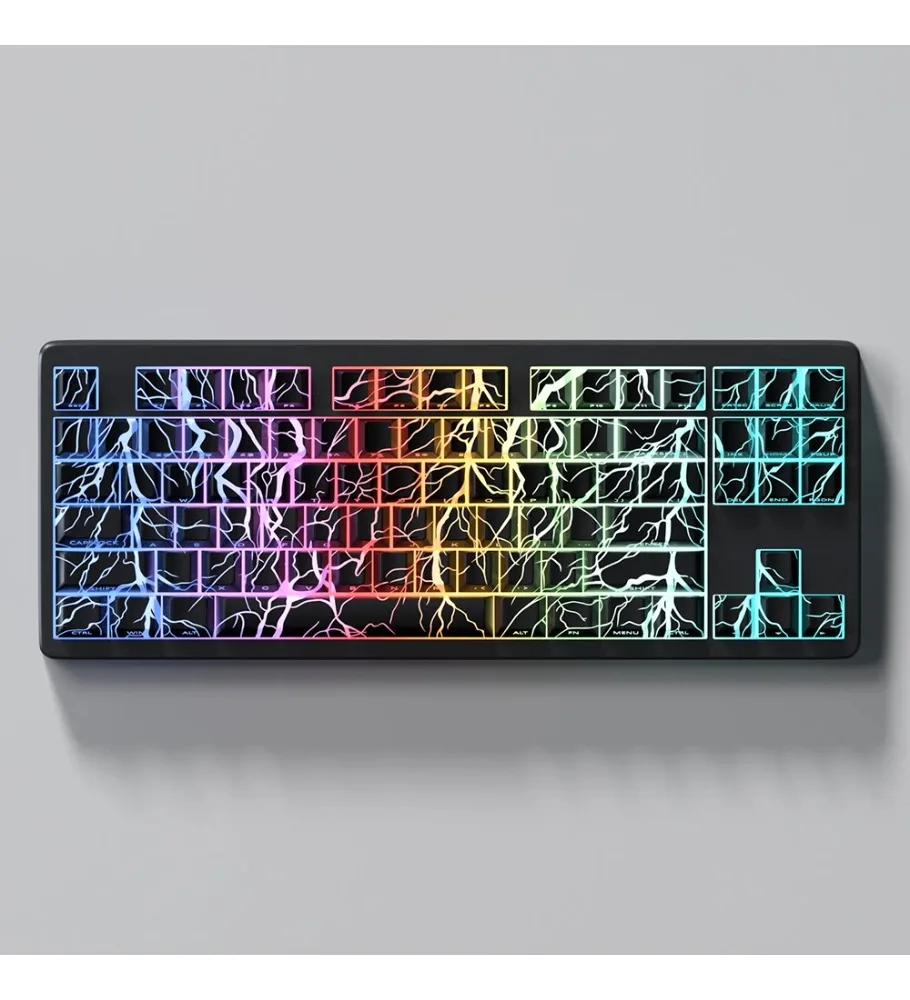 Keycap 60/63/64/68 magnetic axis keyboard PBT hot sublimation original side engraved line light transmission