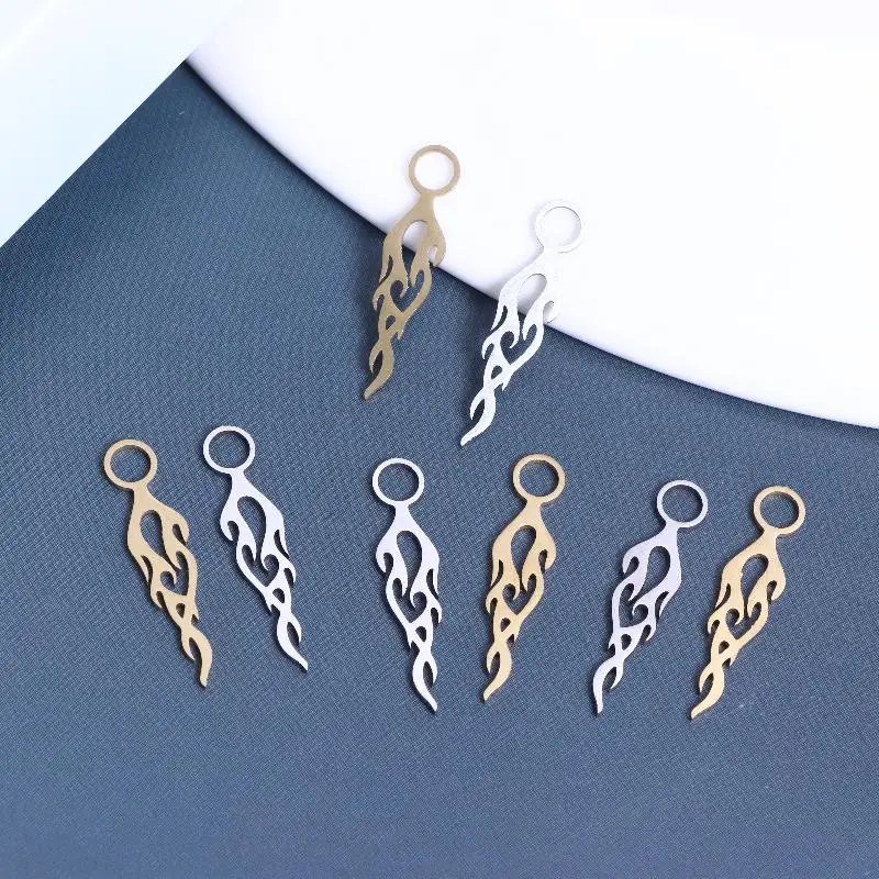 

Stainless Steel Flame Tassel Charms - 3/10Pcs Punk Metal Pendants for DIY Jewelry, Goth Rock Accessories for Bracelets &Earrings