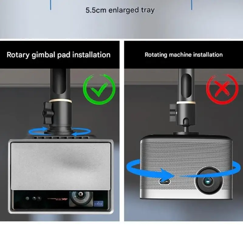 Metal Projectors Ceiling Mount 1/4 Thread for Easy Integration Adjustable Length 360degree Rotation Flexible Viewing