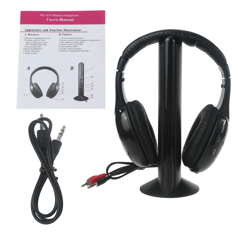 High Sensitivity Wireless Earphone with Cable FM Radio Headset Strong FM Radio Headset Headphone