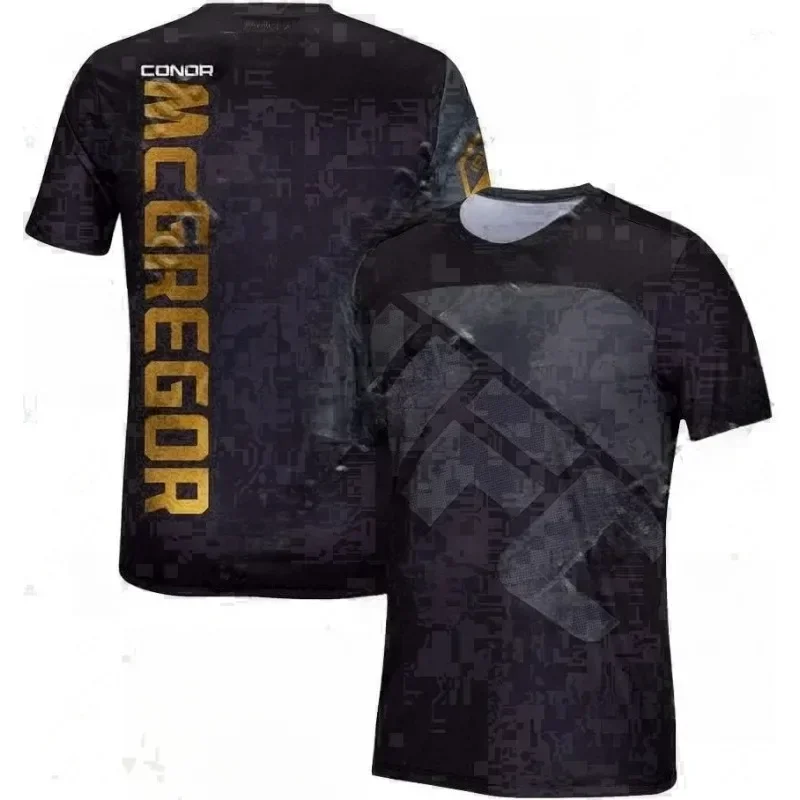 

2025 Hot Selling New Fashionable Men's Boxing Sports Mesh Quick Drying Breathable Sweat Absorbing Fitness Short Sleeved moto