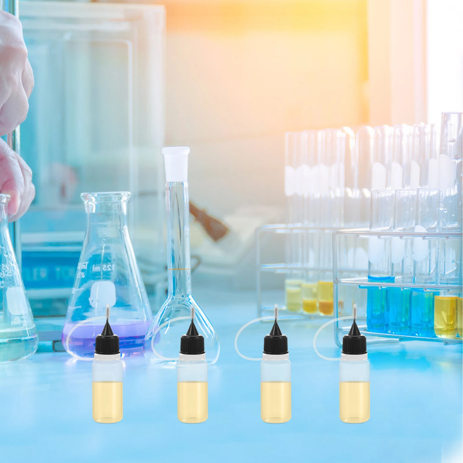 

50pcs Laboratory Dropper Bottles 10Ml Squeezable Needle Tip Oil Bottles For Liquid Dispensing Plastic Dropper Containers Lab