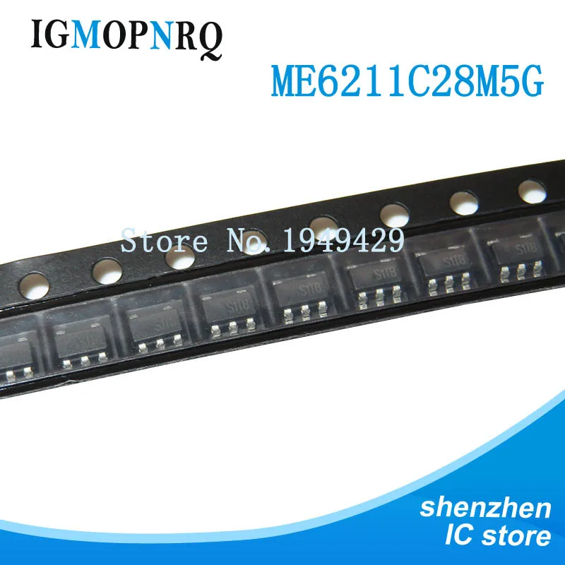 10pcs ME6211C28M5G SOT23-5 ME6211 SOT23 LDO regulator IC 2.8V