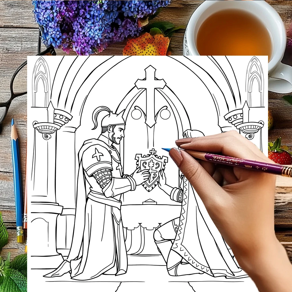 Prince and Knight Coloring Book for Adult | 28 Pages Colouring Book, Drawing Supplies for Christmas, Thanksgiving