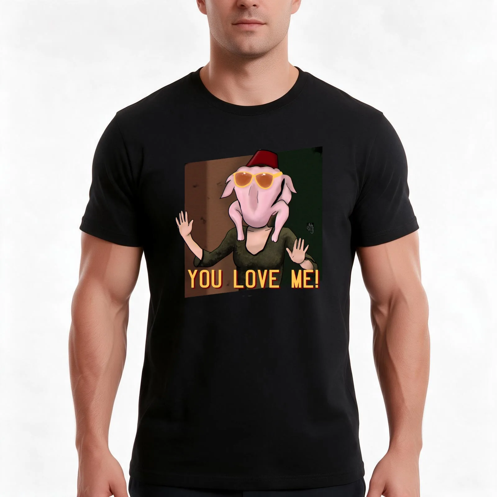 You Love Me! - Monica T-Shirt, Summer Casual Cotton Tee, Oversized Streetwear Tops, Vintage Graphic Print, Unisex Men Women