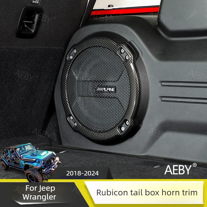 For Jeep Wrangler 2018-2024 Trunk speaker cover decoration is rust-proof and fade-proof,Tail box horn bezel,Car interior