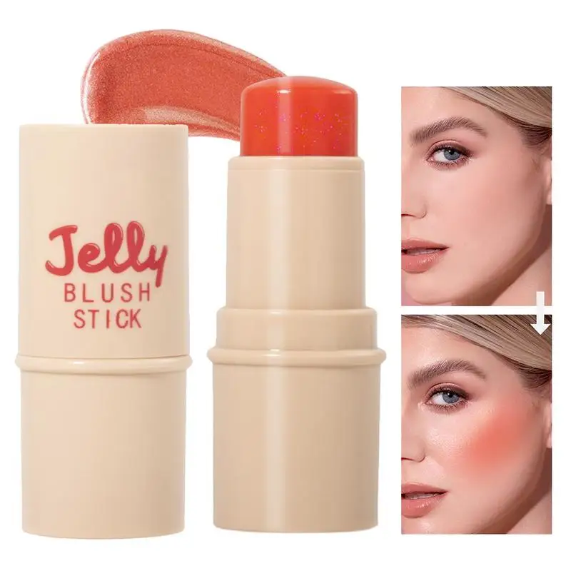 Multi-Functional Cream Blush Stick Jelly Blush Stick Natural Color Powder blusher stick for Makeup Beginners Beauty Lovers