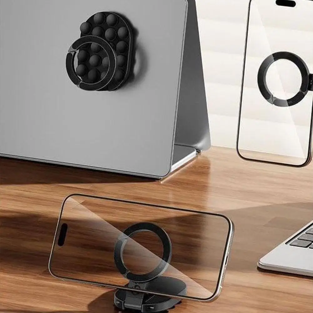 

3 In 1 MagLock Suction Cup Phone Mount Desktop Stand for iPhone 17 16 15 14 with Suction Bottom for Wall Glass