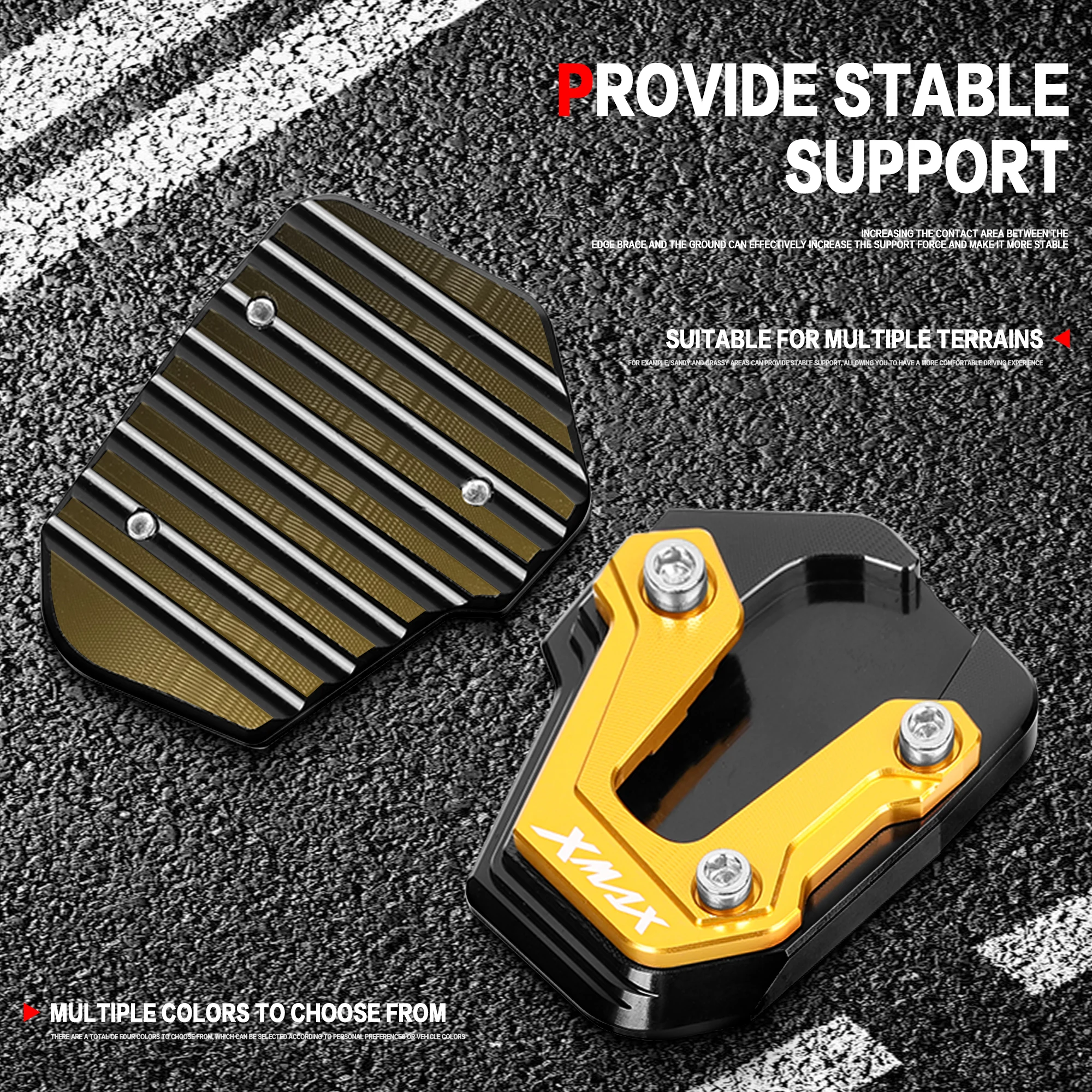 For Yamaha XMAX 400 XMAX300 XMAX 250 Motorcycle XMAX 300 Side Stand Enlarge Kickstand Foot Pad Bottom Enlargement Foot Pad Sup