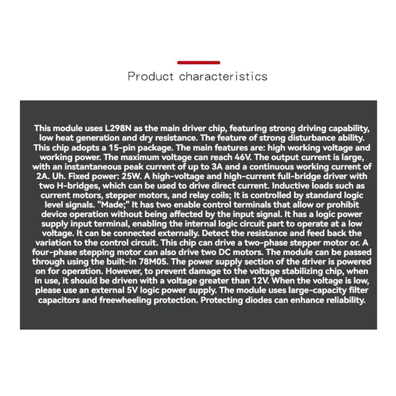 -A15I L298N DC Motor Driver Module Ideal For Robotics And Smart Car Projects Dual H-Bridge Stepper Motor Driver Board Module 2A/